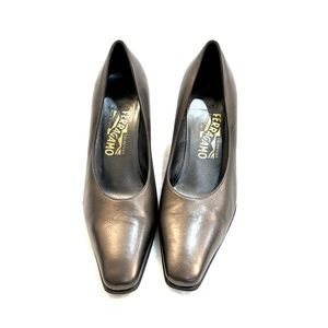 Salvatore Ferragamo Copper Leather 3” heel Shoes